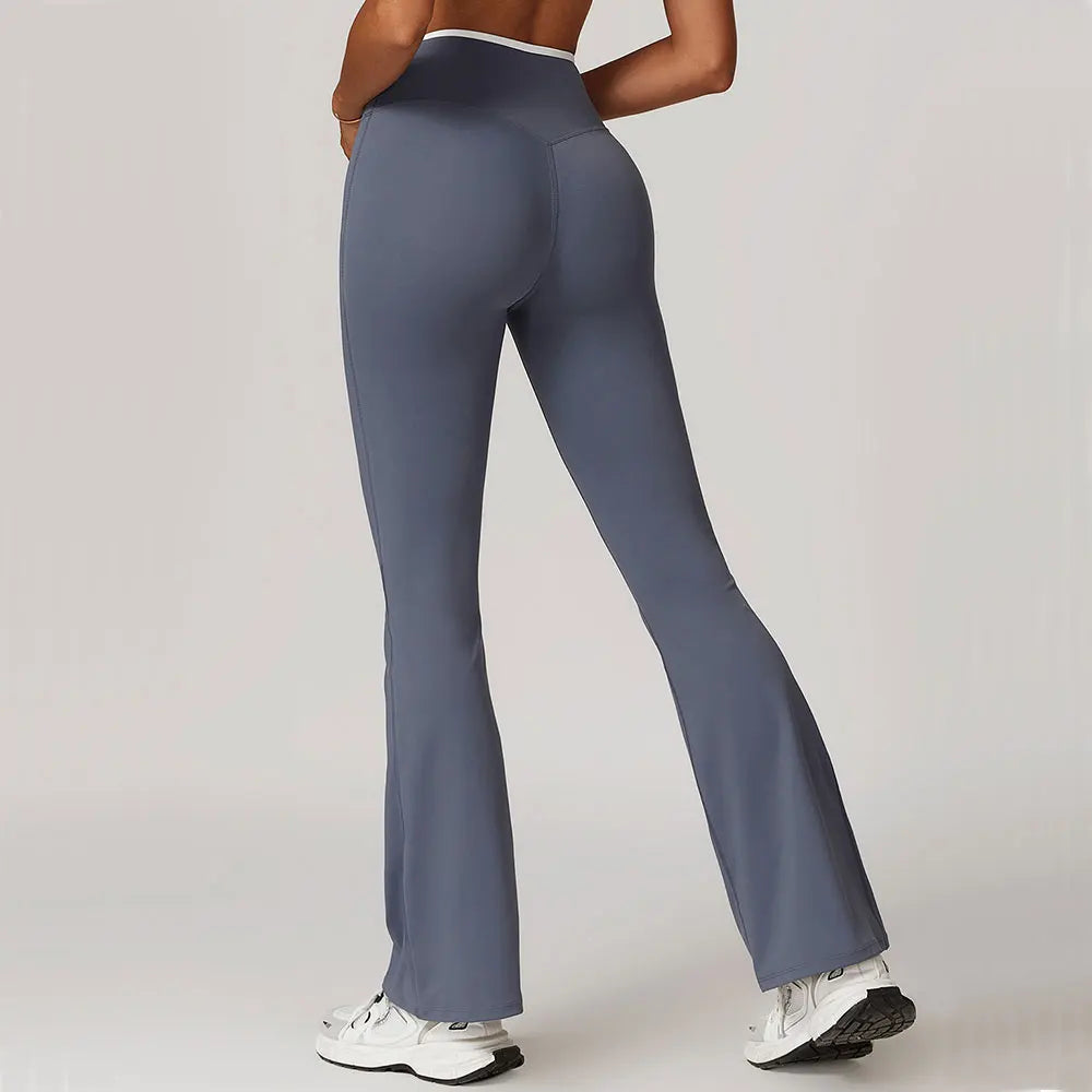 Bell-bottoms Female Leggings Tights High Waist Sexy V-shaped Waist Fitness Pants Women Gym Workout Leggings Running Yoga Legging