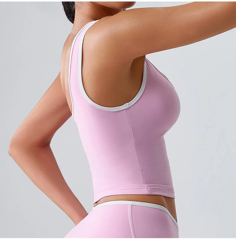 Workout Bra Fitness Yoga Bras Women Race Back Sports Bras Color Blocked Top Women Bra Sexy Breathable Underwear Women Gym Tops