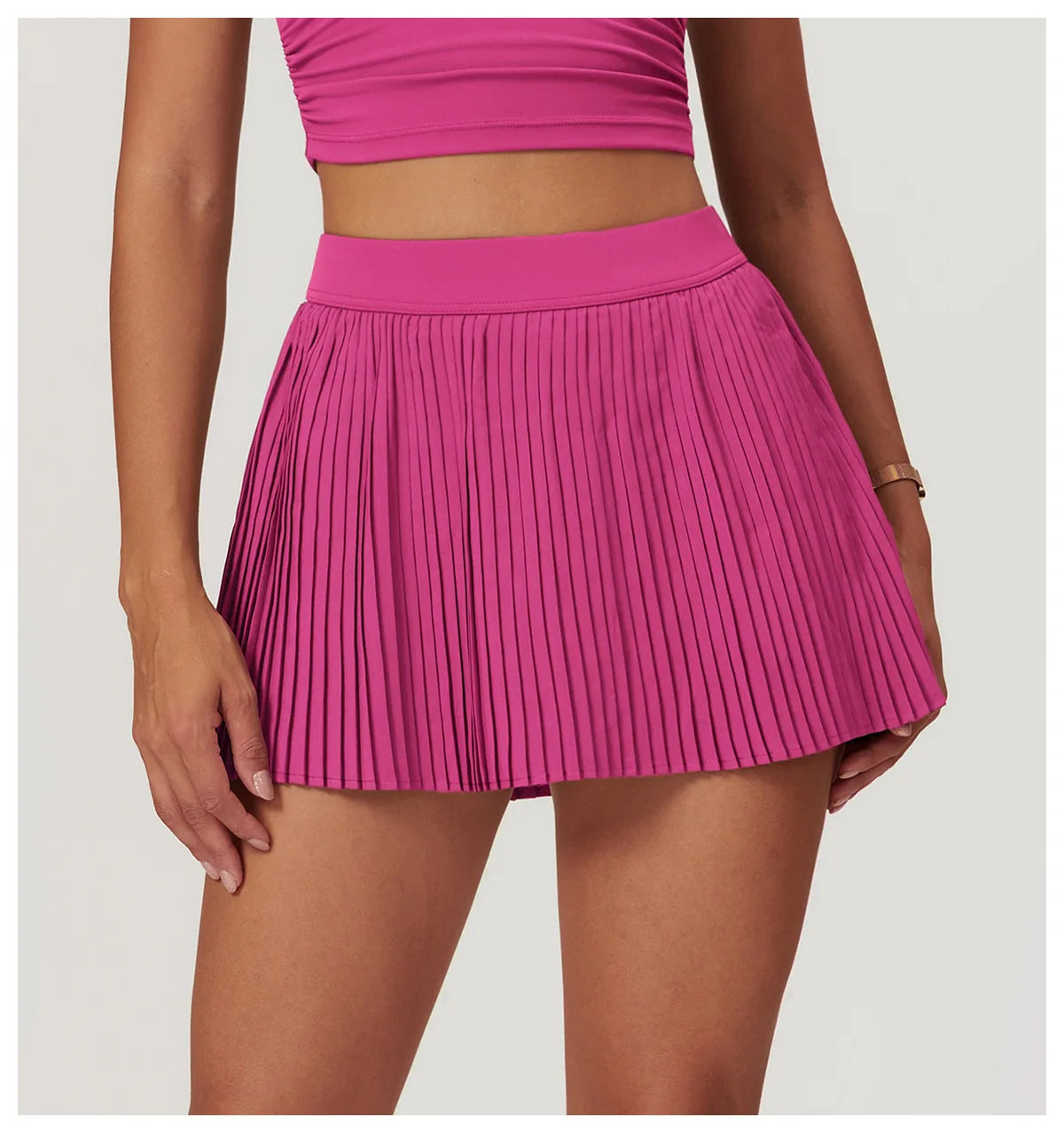 Women Pleated Sports Tennis Skirts Women High Waist Yoga Fitness Short Skirt With Pockets Gym Golf Loose Mini Skirt With Pockets