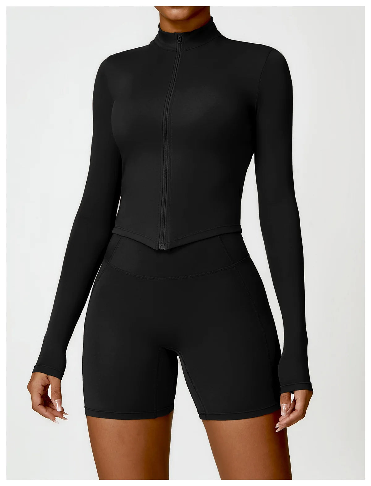 New Running Elasticity Yoga Jacket Zipper Slimming Top Coat Women's Sports Jacket Gym Workout Sports Long Sleeves Women Tights