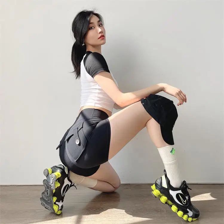 Summer Sports Shorts Pockets Women Gym Leggings Women Scrunch Butt Workout Shorts Cycling Shorts Push Up Yoga Pants Butt Shorts
