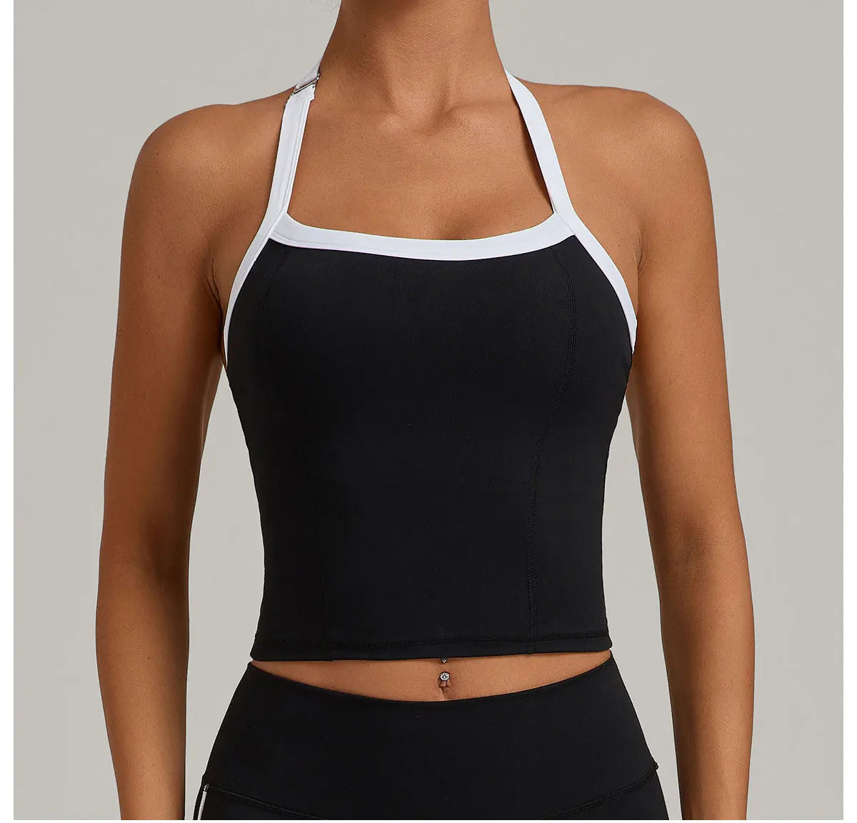 Women Sports Bra Hanging Neck Top Push Up Fitness Yoga Bra Color Blocked Underwear Gym Sport Tops Women Running Vest Bralette