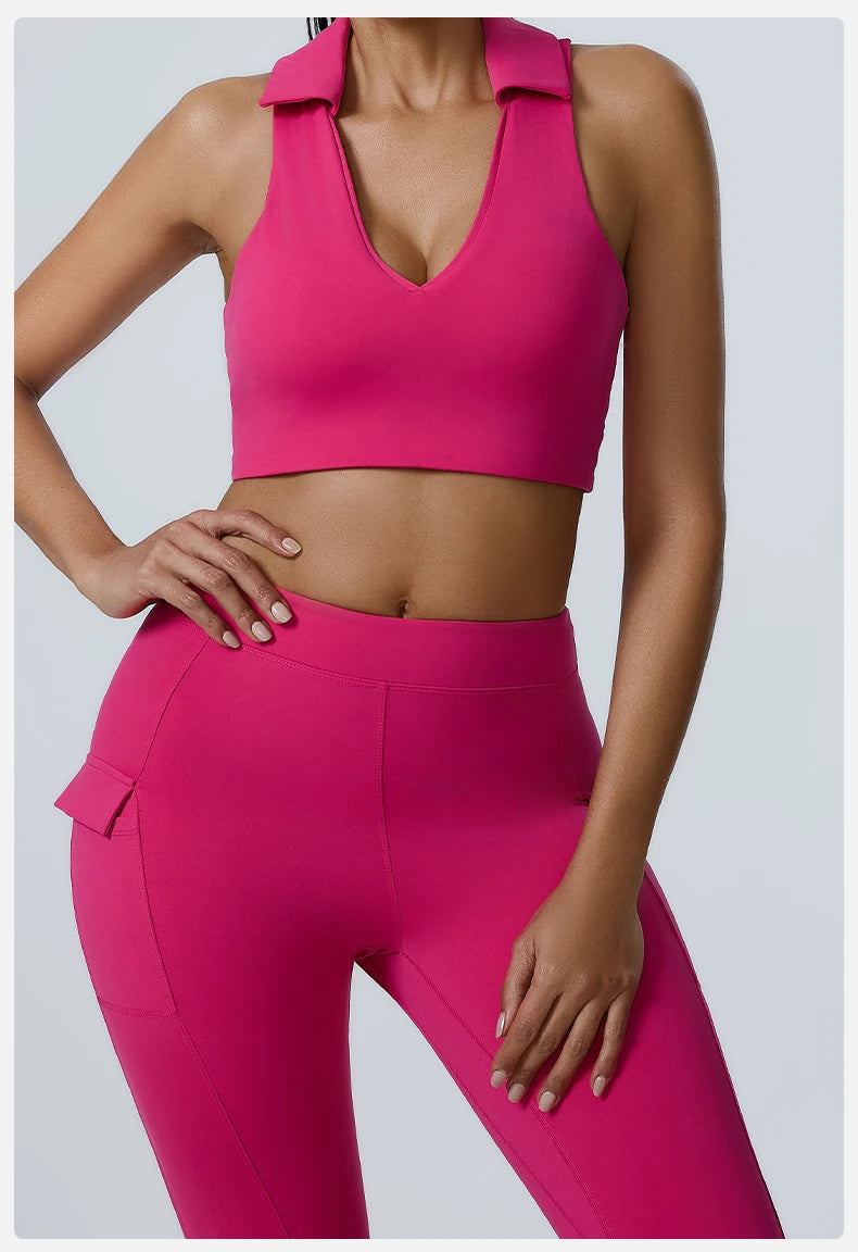 2PCS Yoga Set Women Tracksuit Sportswear Gym Workout Clothing Athletic Wear Fitness Bra High Waist Leggings Push Up Suit