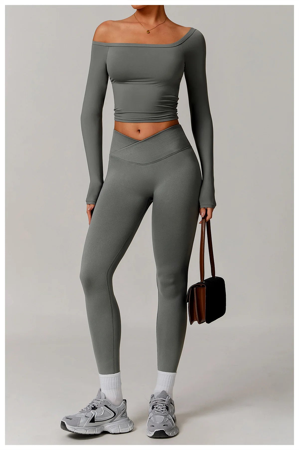 2 Pieces Yoga Suit Sports Set Women Athletic Wear Gym Set Women Tracksuit Running Workout Long Sleeve Sports Shirt Yoga Clothing