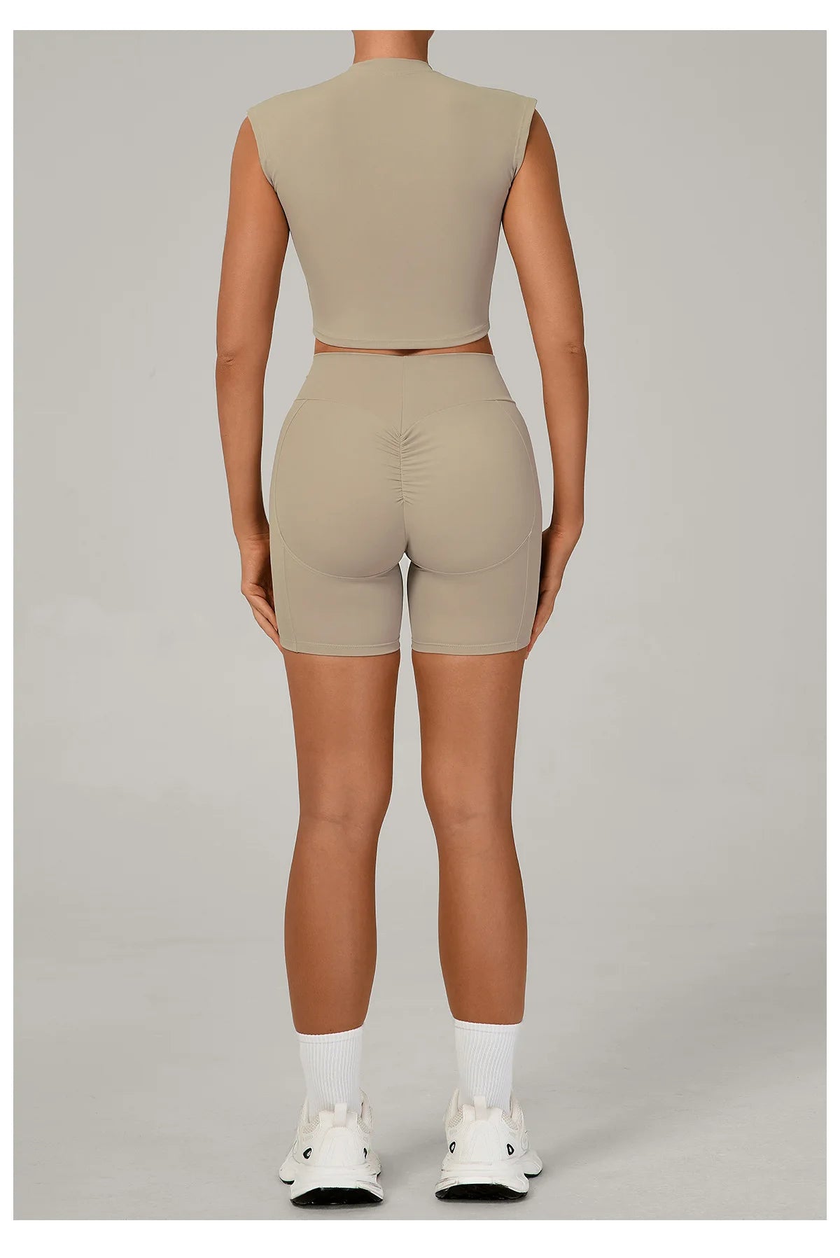 Yoga Sets Workout Sets Women Tracksuit 2 Pieces Gym Suits Yoga Short Sleeves High Waist Shorts Outfits Running Fitness Clothes
