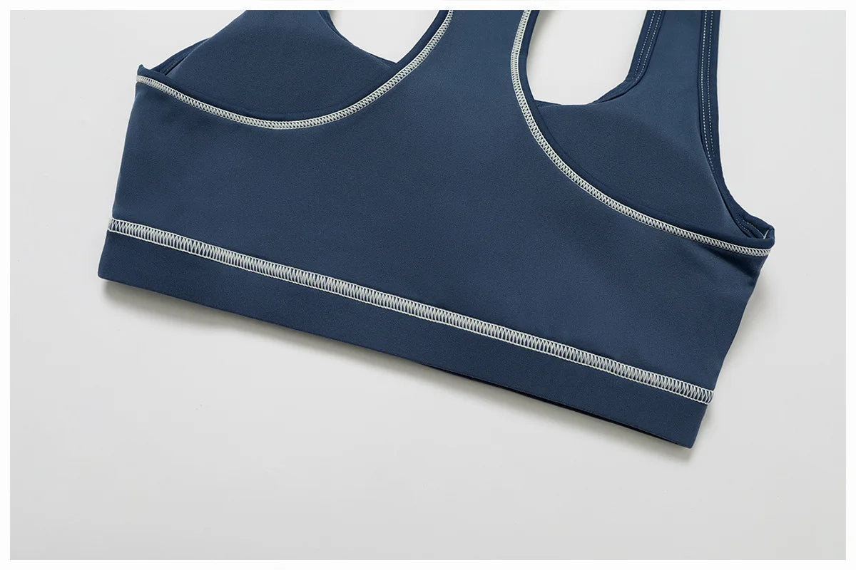 Fitness Top Women Breathable Sports Bra Anti-Sweat Yoga Bra Shockproof Crop Top Push Up High Strength Sport Bra Gym Workout Top