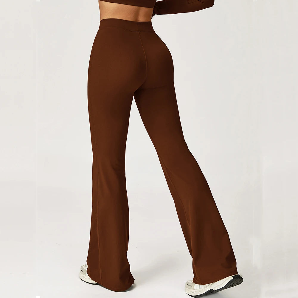 High Waist Flared Leggings Women Gym Fitness Yoga Pants Workout Runing Sport Leggings Women's Control Tummy Yoga Wide Leg Pants