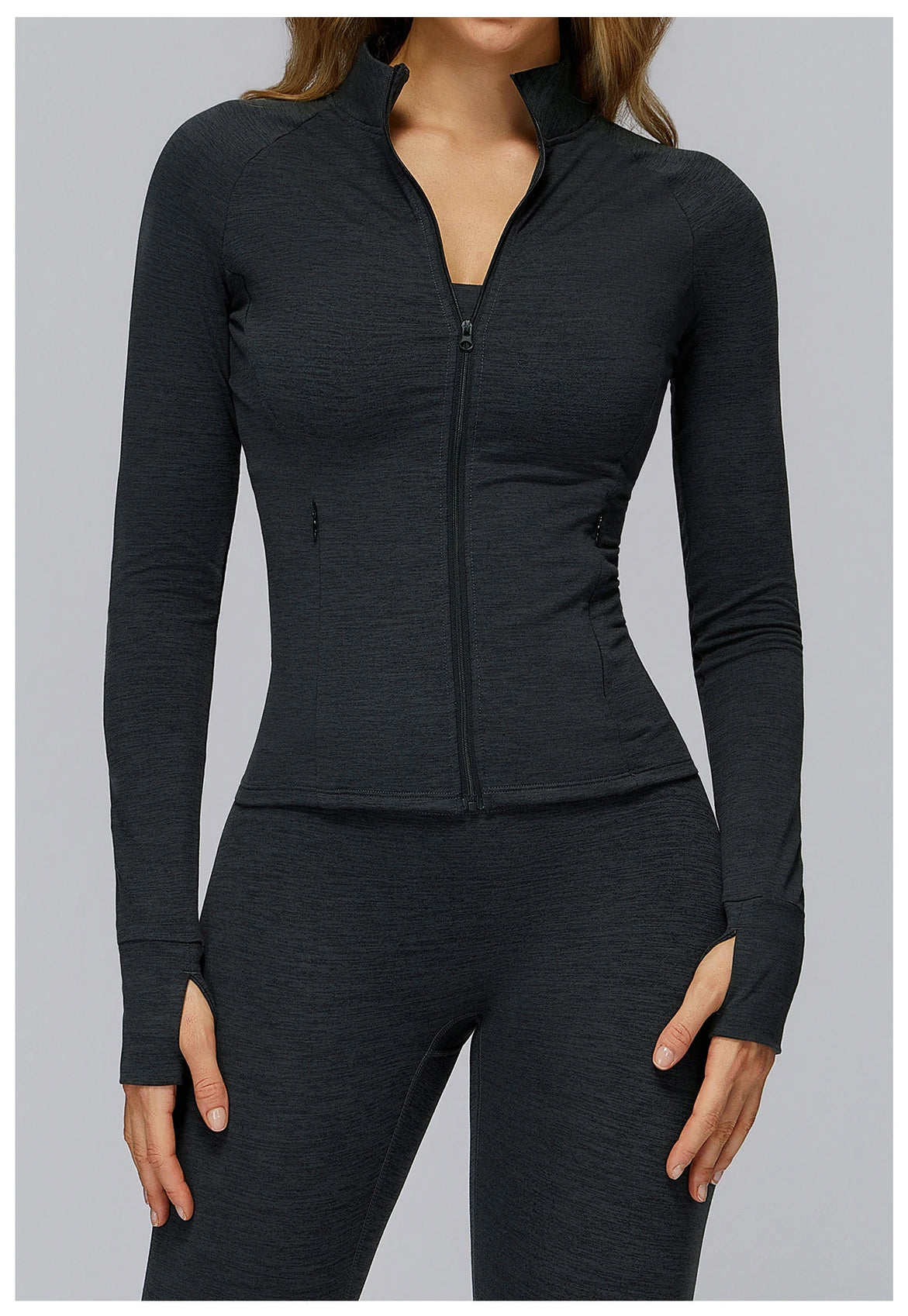 Zip Fitness Clothes Women Long Sleeve Sports Jacket Gym Clothes Woman Yoga Shirt Quick Dry Top Sunscreen Sportswear Yoga Clothes