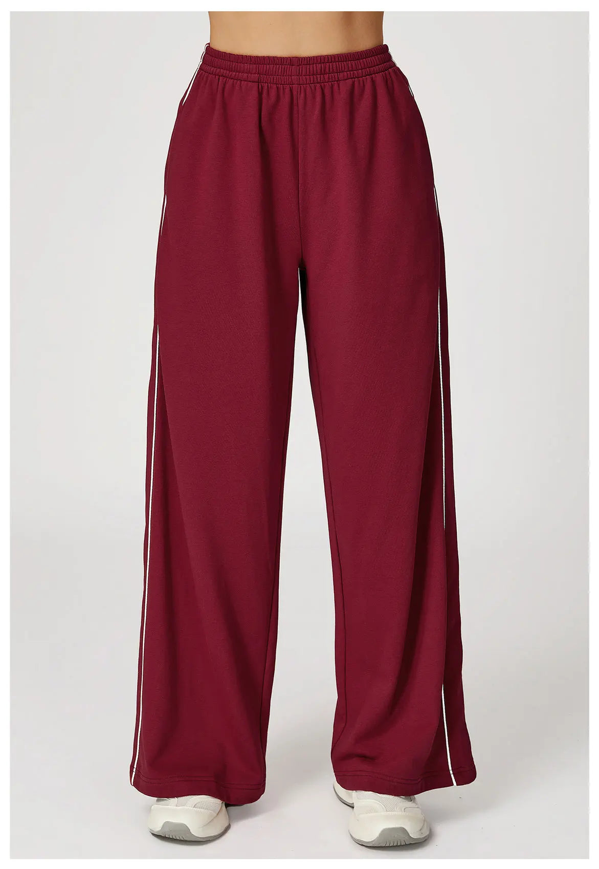 Color Blocking Sports Sweatpants Women Yoga Pants Loose High Waisted Straight Leg Sweatpants With Pockets Outdoor Fitness Pants