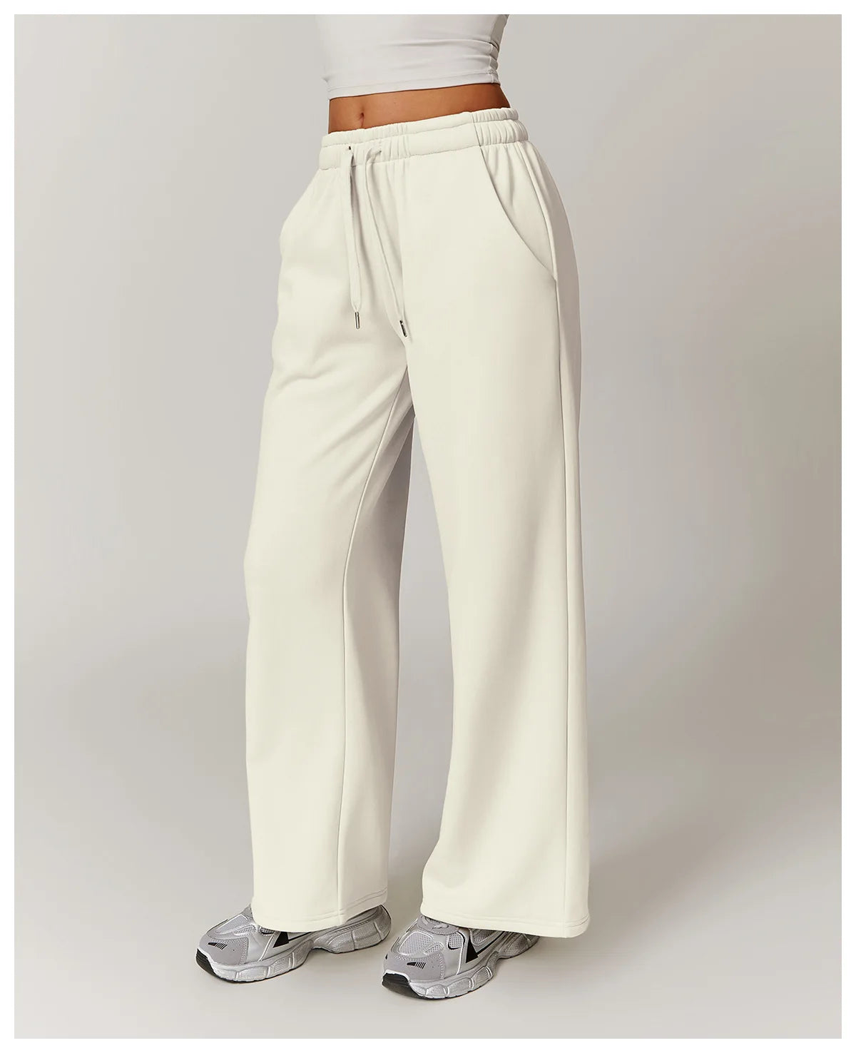 Winter Plush Loose Sports Sweatpants for Women Straight Leg Pants Warm Casual Pants Running Sports Pants for Women