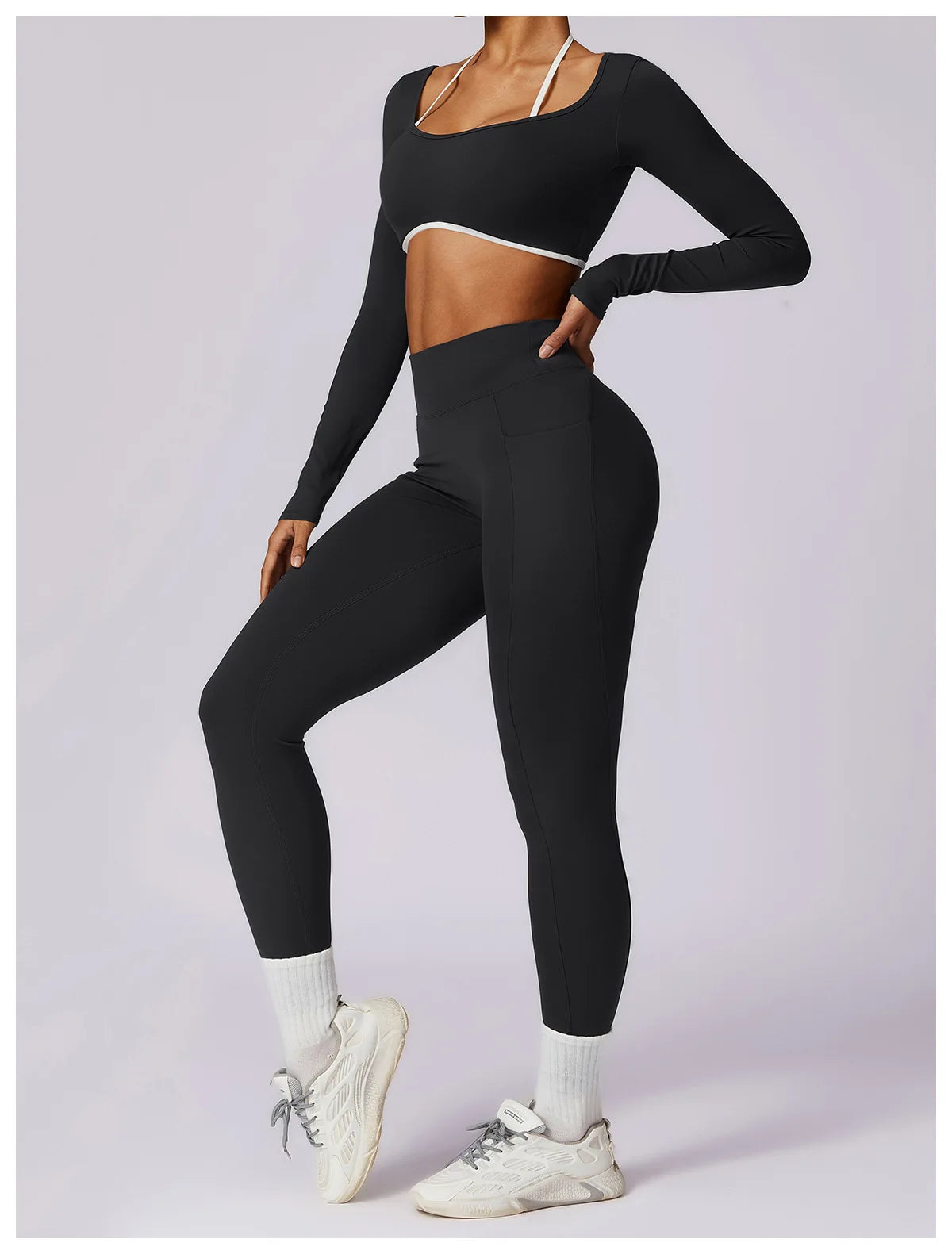 Hollowing Out Yoga Shirts For Women Long Sleeve Fitness Running Gym Clothes Workout Dry Fit Breathable High Elastic Sports Top