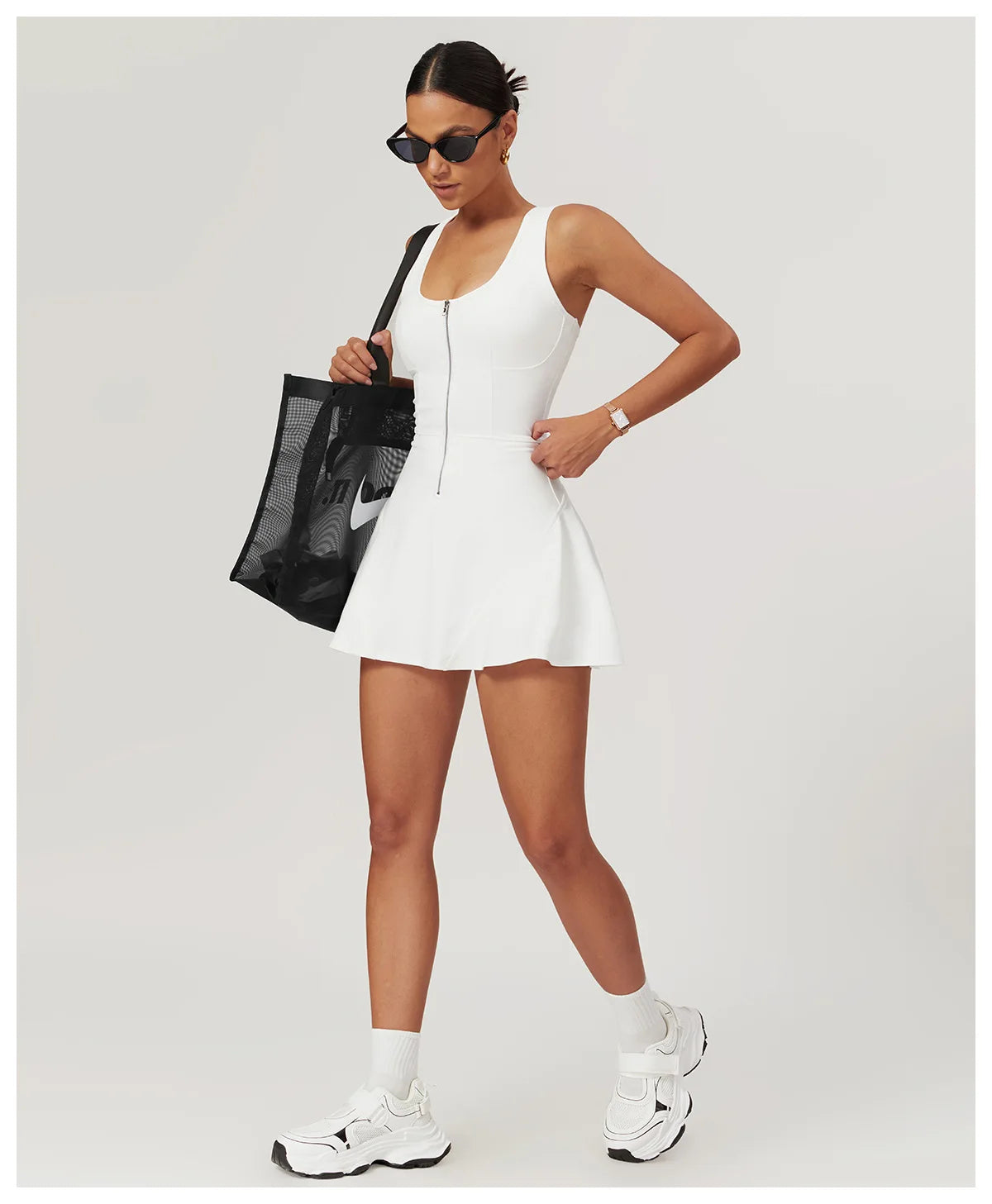 Zipper Sleeveless Yoga Bodysuit Women's Jumpsuits Skirt Yoga Set Gym Clothes Push-up Workout Tracksuit Dance Fitness Bodysuit