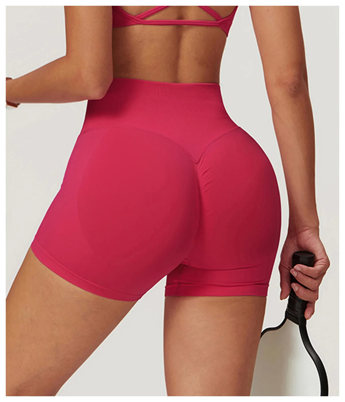 Ribbed Shorts for Women Yoga Shorts Push Up Booty Workout Gym Shorts Fitness High Waist Sports Short Seamless Women Clothing