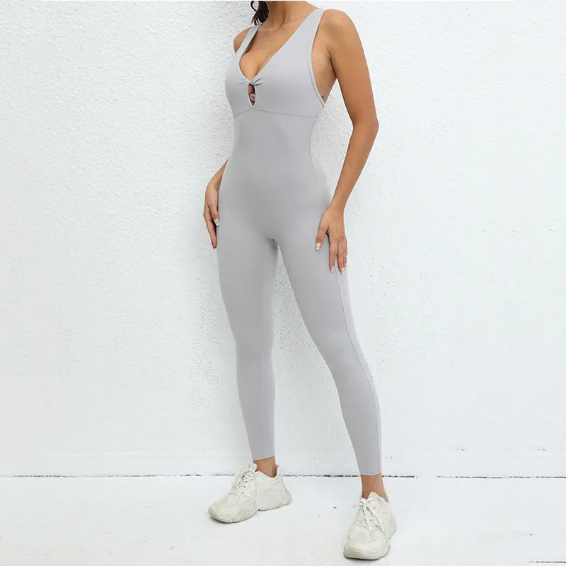 Backless Yoga Jumpsuits Sports Fitness One-Piece Yoga Sleeveless Workout Clothes Running Sportswear Tight Training Tracksuits