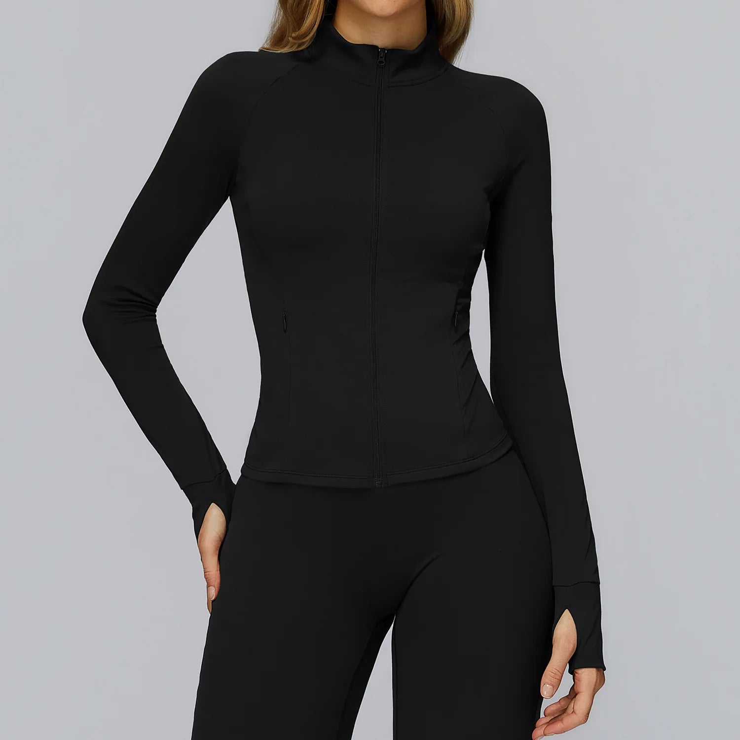 Zip Fitness Clothes Women Long Sleeve Sports Jacket Gym Clothes Woman Yoga Shirt Quick Dry Top Sunscreen Sportswear Yoga Clothes