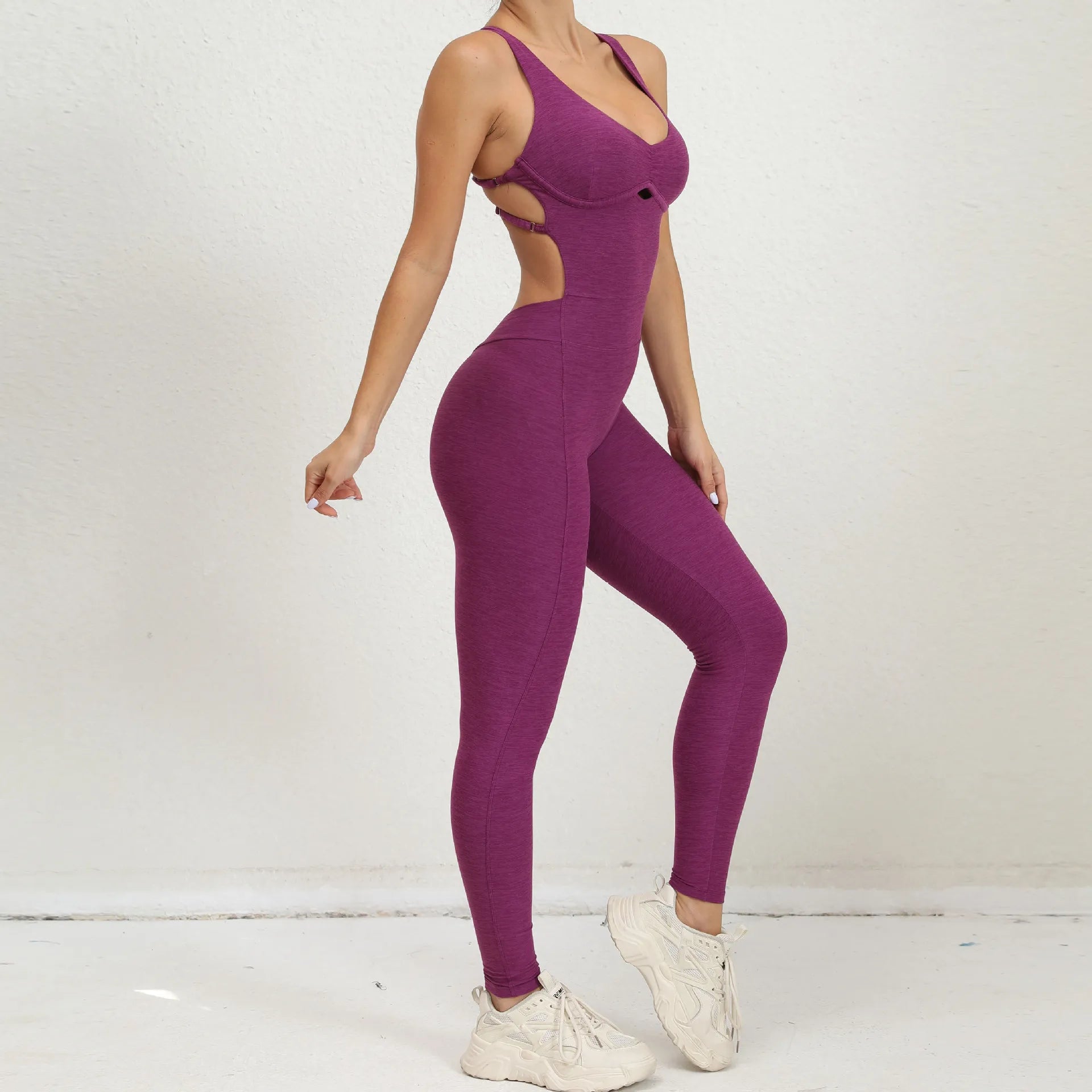 Yoga Set Jumpsuits Women Tracksuit Ribbed One Piece Fitness Rompers Sleeveless Backless Sportswear Gym Set Workout Clothes