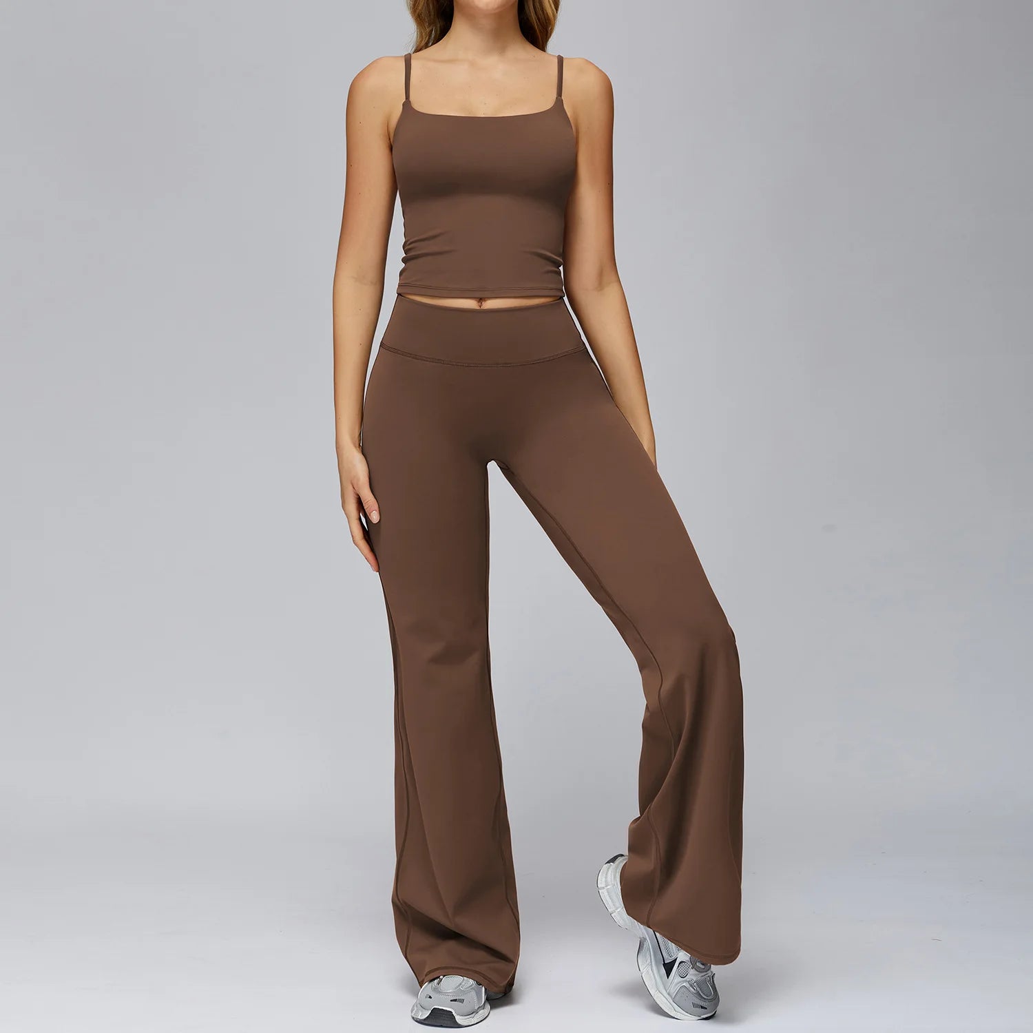 Yoga Set 2PCS Women Sportswear Workout Clothes Seamless Athletic Wear Gym Legging Fitness Bra Crop Top Long Sleeve Sports Suits