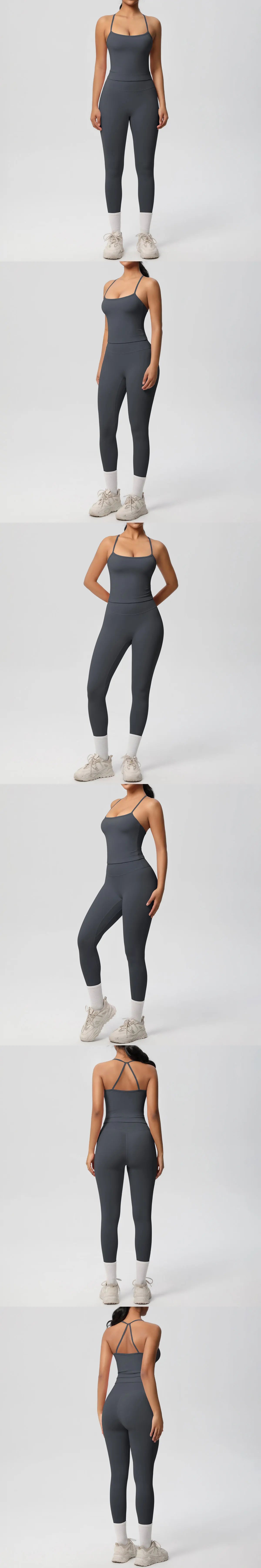 Yoga Outfits Women Tracksuit Fitness Suit Training Sleeveless Sport Gym Set Workout Overalls Sports Underwear Sportswear