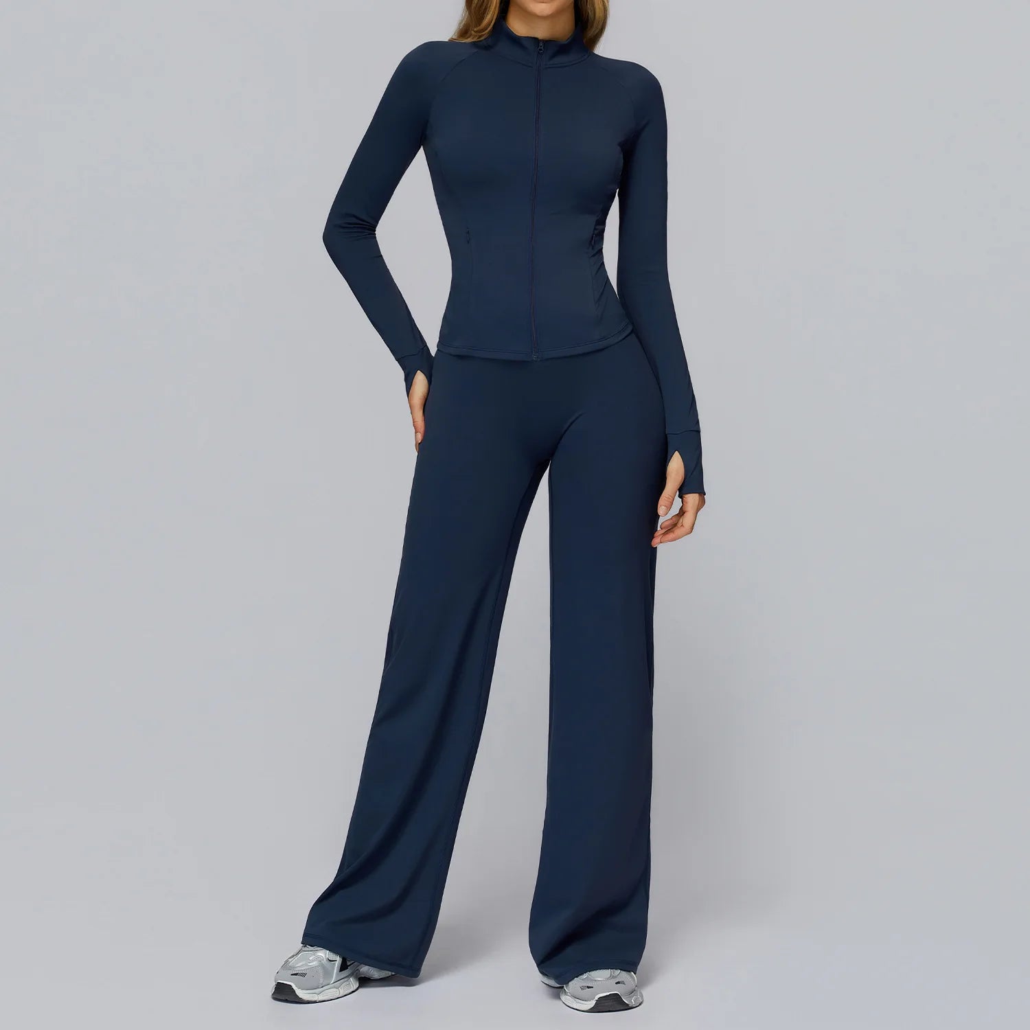 Yoga Set 2PCS Women Sportswear Workout Clothes Seamless Athletic Wear Gym Legging Fitness Bra Crop Top Long Sleeve Sports Suits