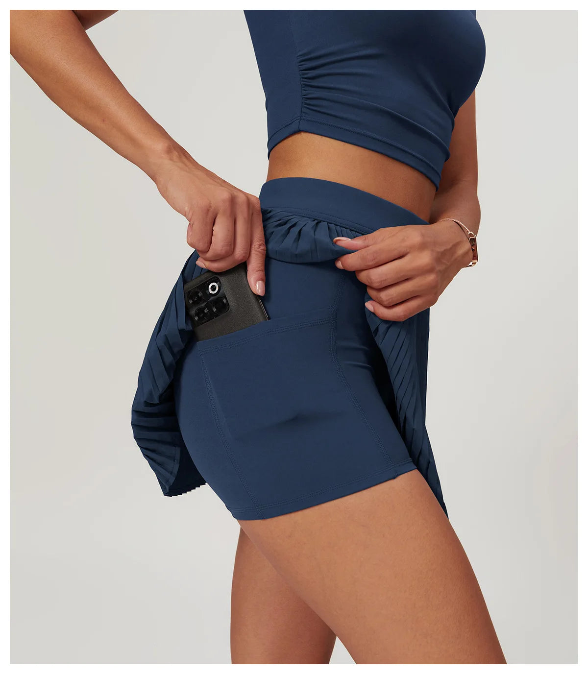 Women Pleated Sports Tennis Skirts Women High Waist Yoga Fitness Short Skirt With Pockets Gym Golf Loose Mini Skirt With Pockets