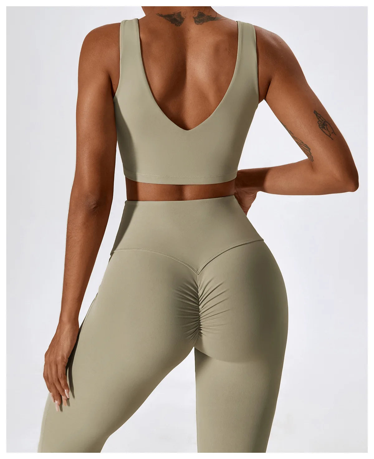 Women Tracksuit Gym Yoga Suit 2PCS Tight Fitting Sports Set Workout Breathable T Shirts Bra Tank Top Loose Bell-bottoms Leggings