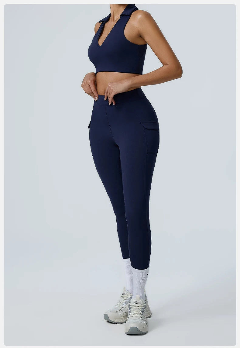 2PCS Yoga Set Women Tracksuit Sportswear Gym Workout Clothing Athletic Wear Fitness Bra High Waist Leggings Push Up Suit