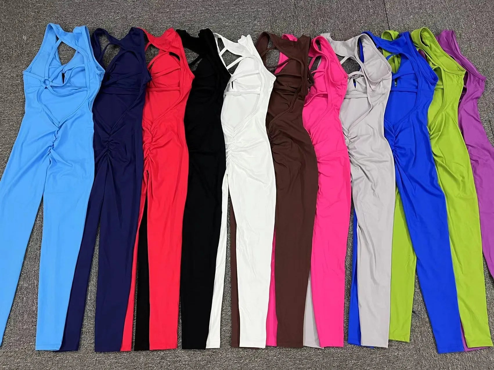 Backless Yoga Jumpsuits Sports Fitness One-Piece Yoga Sleeveless Workout Clothes Running Sportswear Tight Training Tracksuits