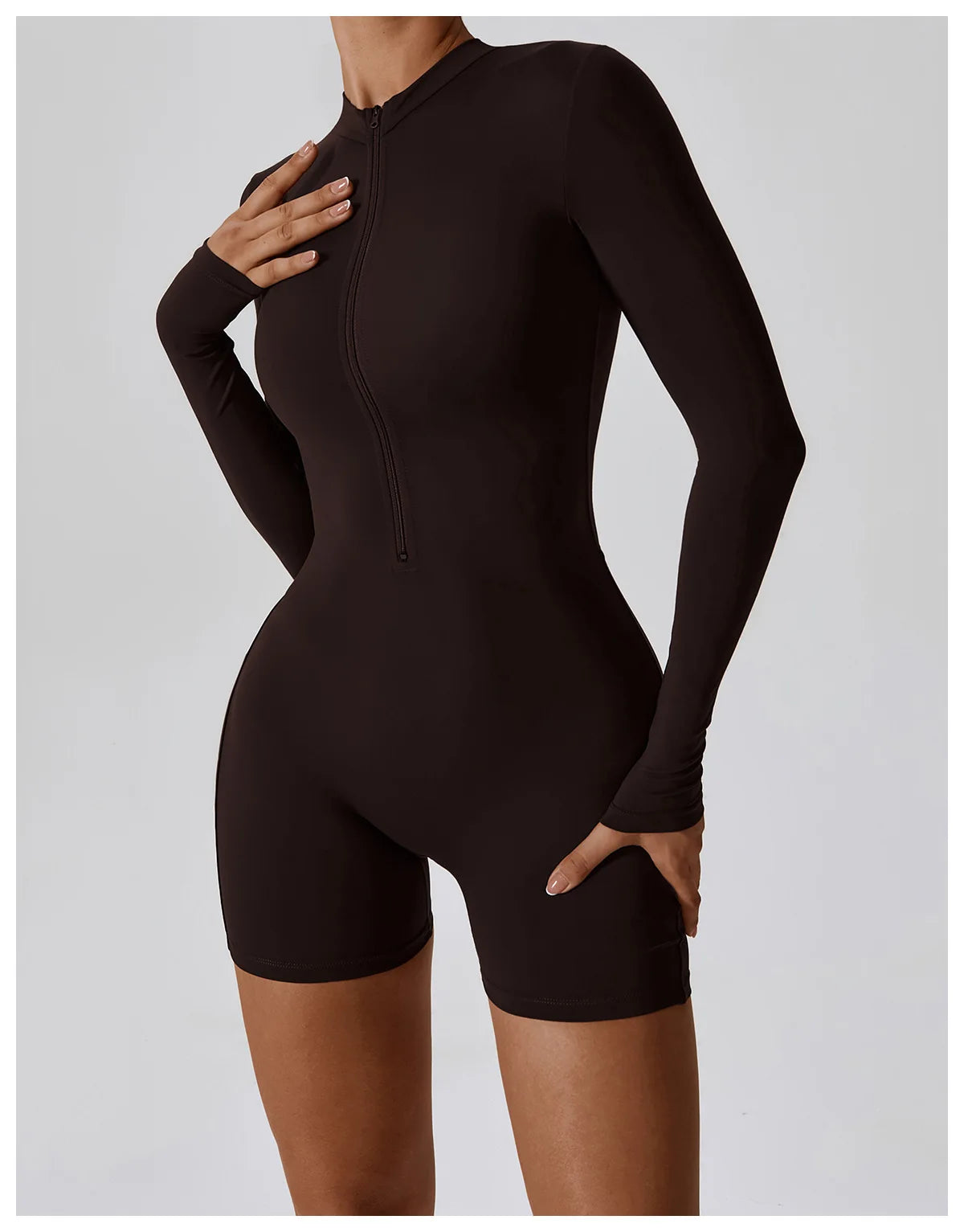 Zipper Long Sleeve Jumpsuits Women's Workout Tracksuit Sportswear Yoga Set Dance Fitness Bodysuit Sexy Gym Clothes Yoga Suit