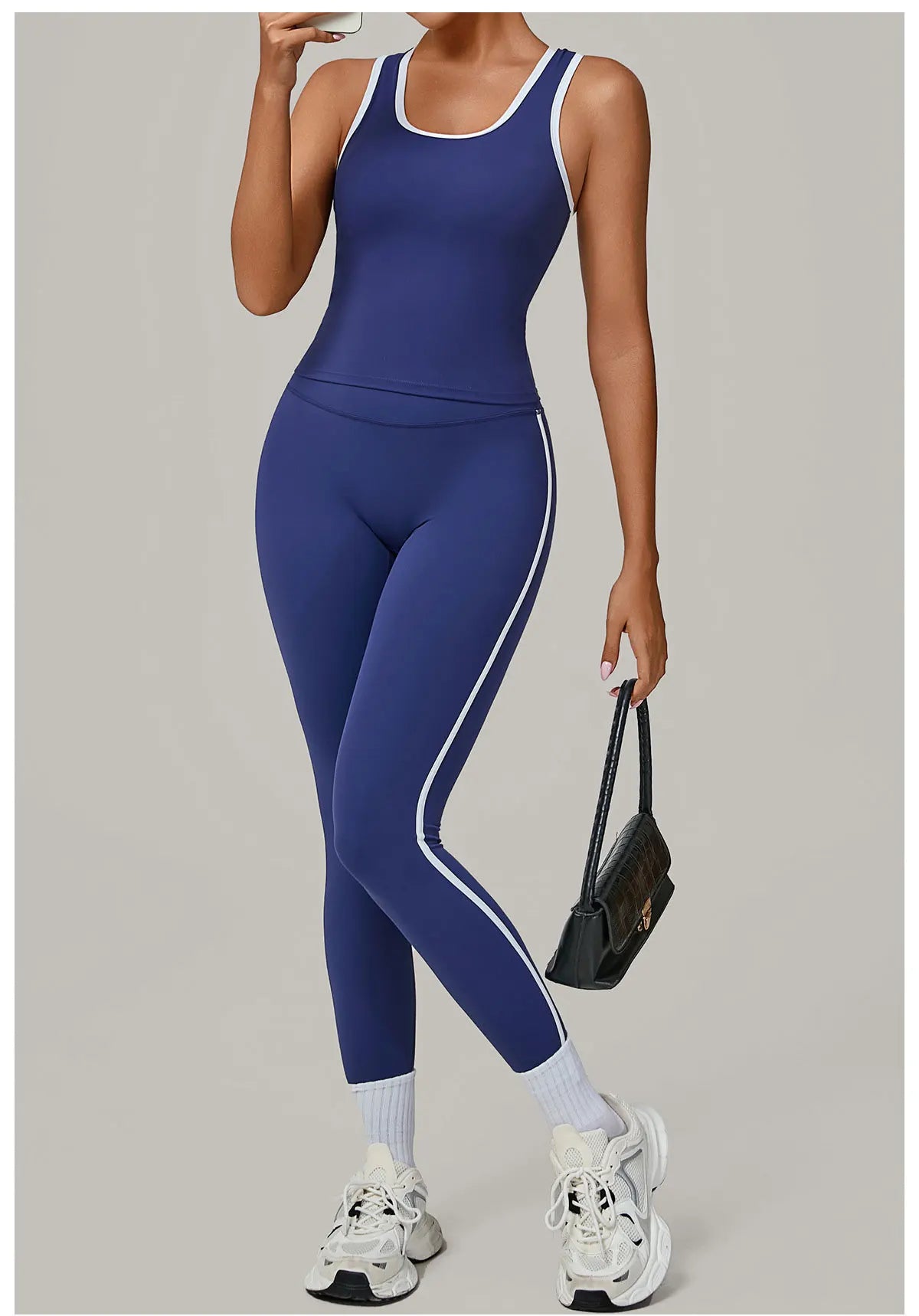 Sportswear 2PCS Women's Tracksuit Yoga Clothes Fitness Set Breathable Activewear Sexy Sports Bra Top High-Waisted Leggings Set