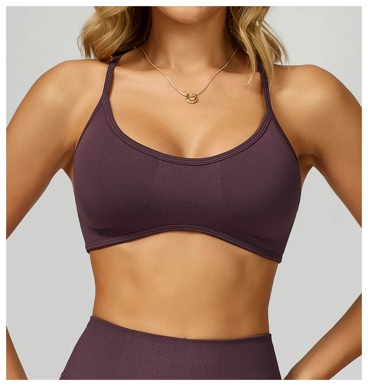 Women Seamless Halter Sports Bra High Support Push-up Open Back activewear Gym Tank Top Fitness Underwear Yoga Workout Brassiere