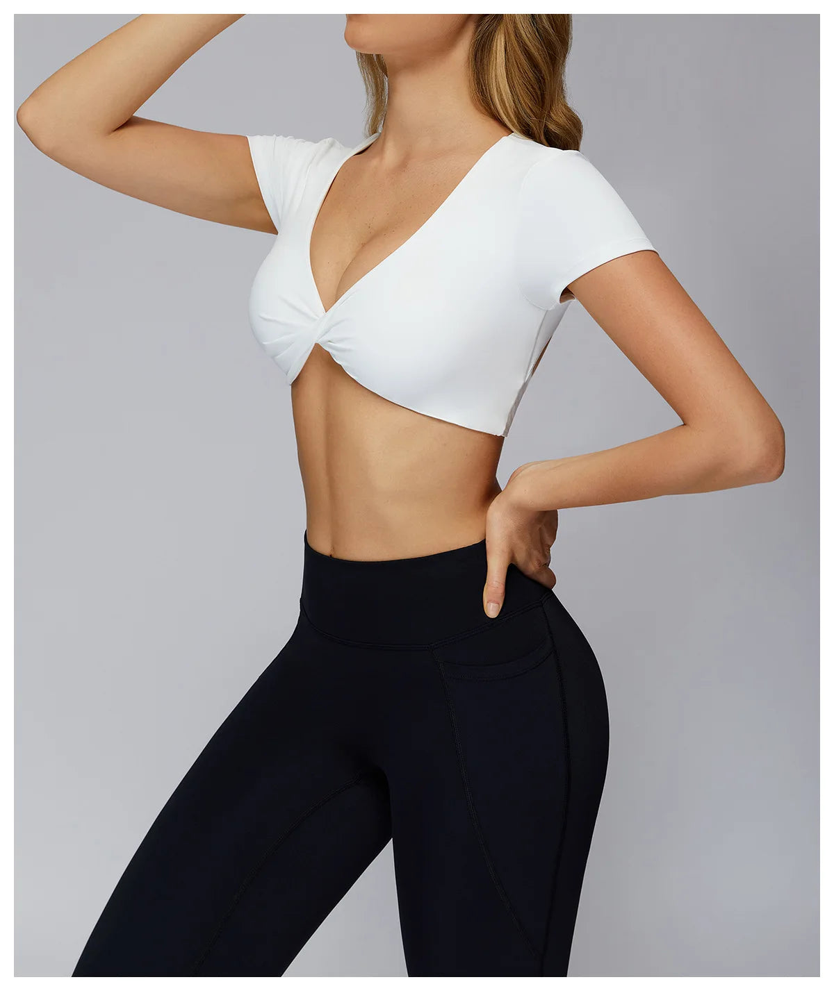 Yoga Top Women Sport T Shirts Fitness Clothes Workout Short Sleeve Top Yoga Shirt Gym Running Back Hollow Out Push Up Sport Top