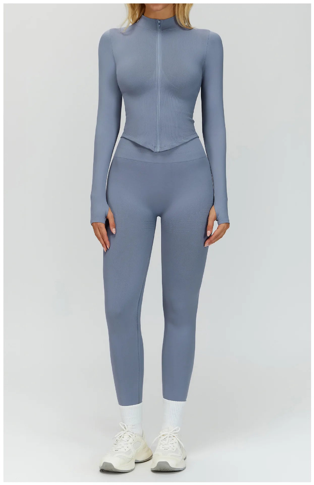 Seamless Yoga Set 3PCS Women Sportswear Workout Clothes Athletic Wear Gym Legging Fitness Bra Crop Top Long Sleeve Sports Suits