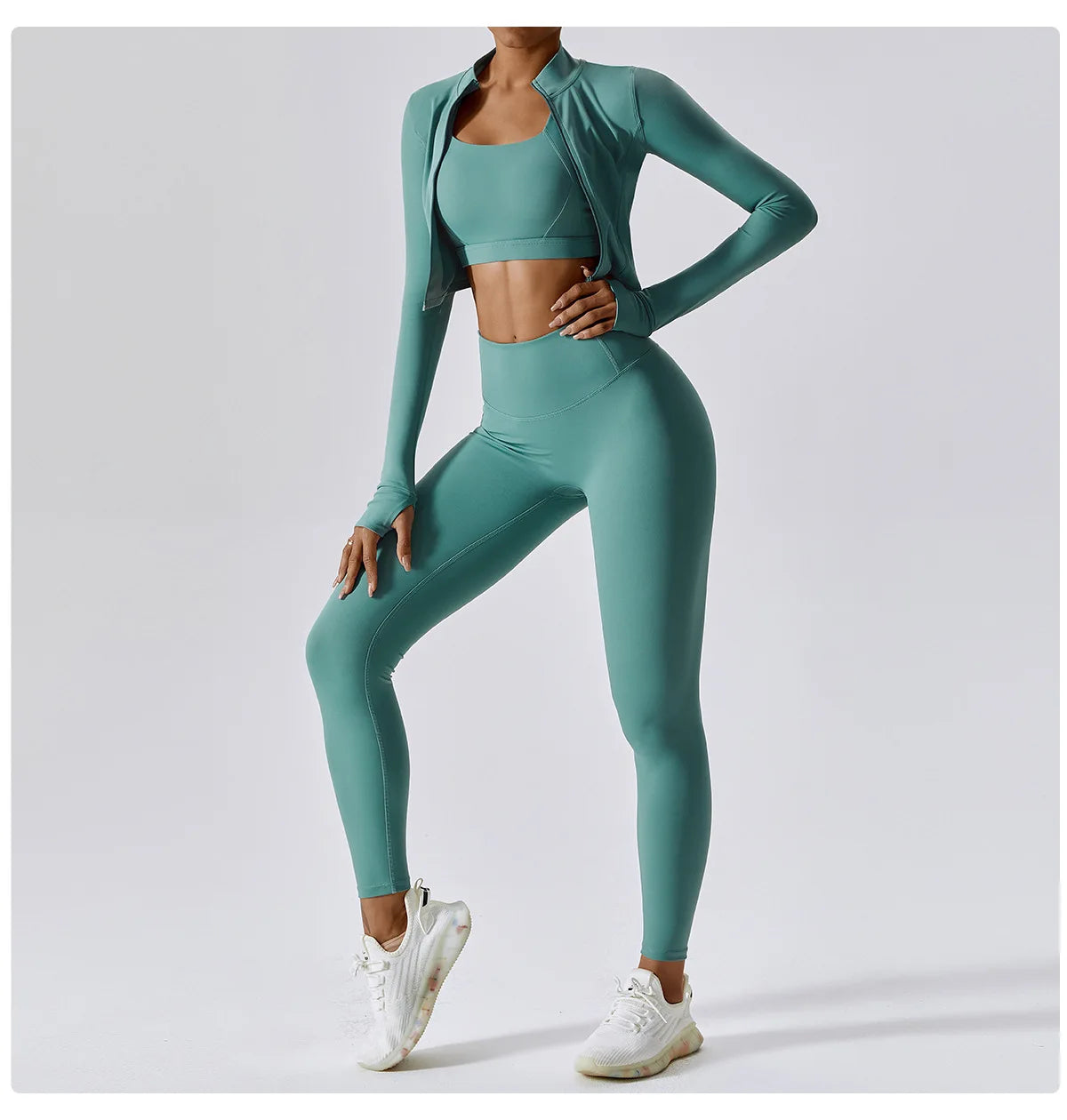 Women's Long Sleeve Top Zipper Jacket Yoga Shirts Running T-Shirt Workout Fitness Gym Sports Top Training Crop Top Clothes