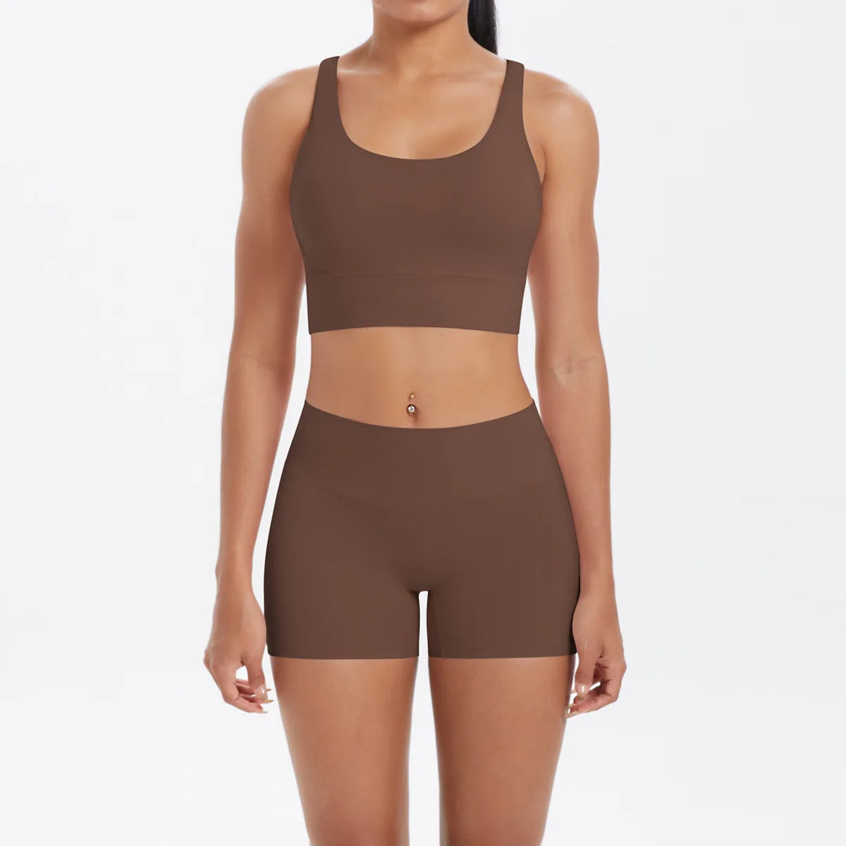 Yoga Sport Set Women Seamless Crop Top Bra Shorts Yoga Set Comfort Elastic Sportsuit Workout Outfit Fitness Gym Clothes
