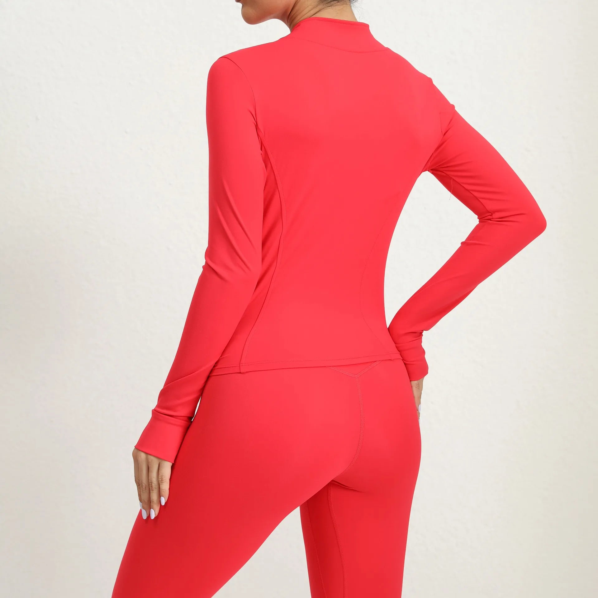 Women Jacket Slim Fit Long Sleeved Zipper Fitness Coat Yoga Crop Tops With Thumb Holes Gym Jacket Workout Tracksuit Sweatshirts