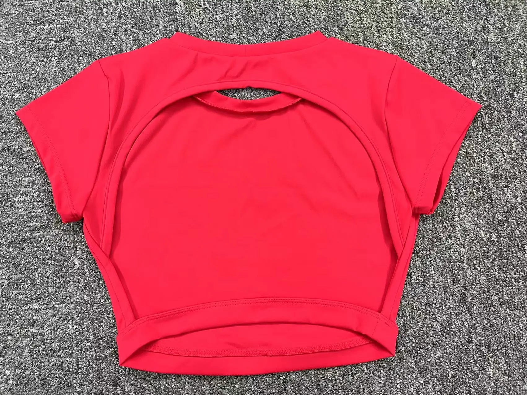 Women Short Sleeve Hollow Crop Top Yoga Short Sleeve Fitness Workout Tops Push Up Gym Shirt Sportswear Running T-shirts