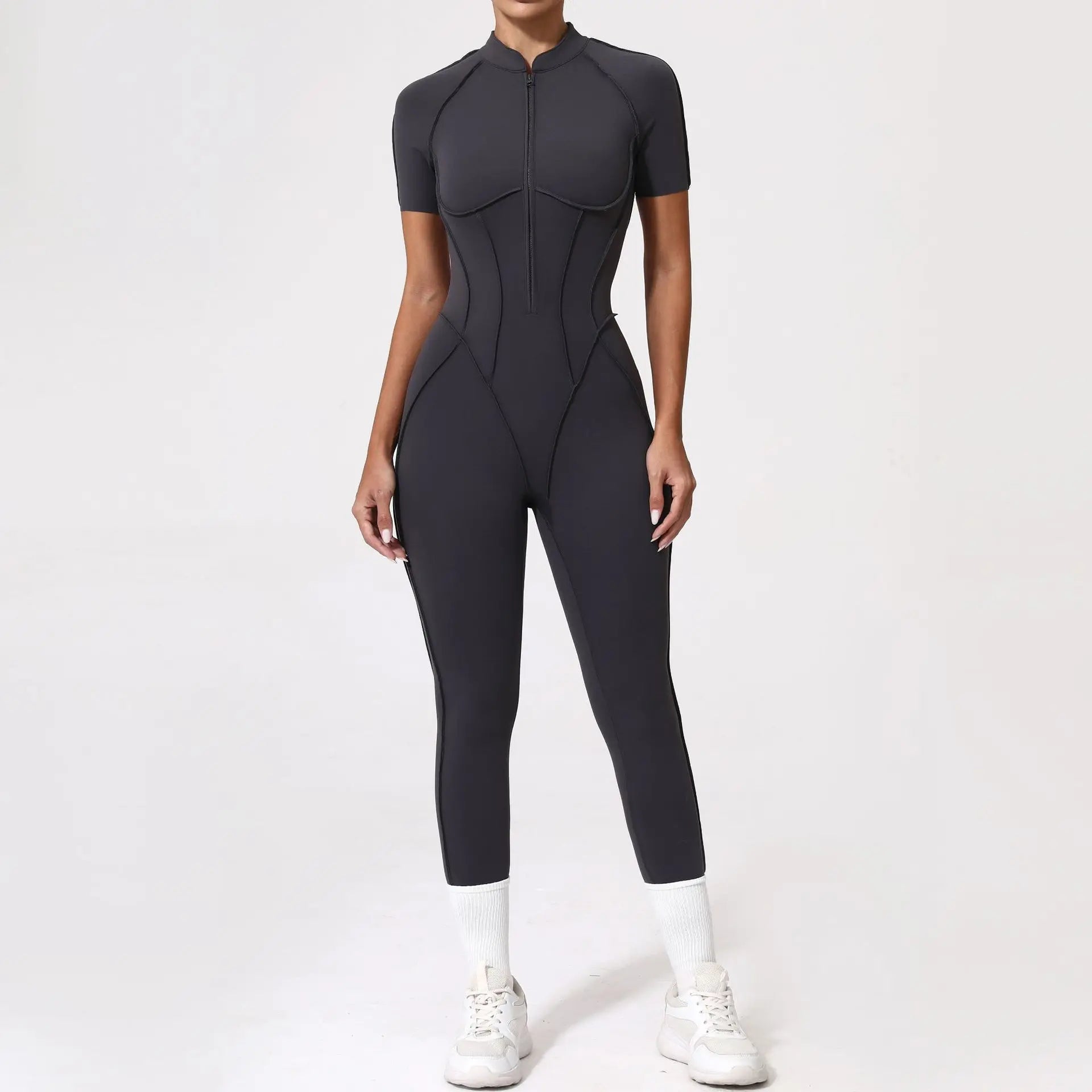 Gym Jumpsuit Women's Fitness Suit Zipper Long Sleeved Sets Sports Overalls for Woman Tracksuit Yoga Clothing Workout Sportswear