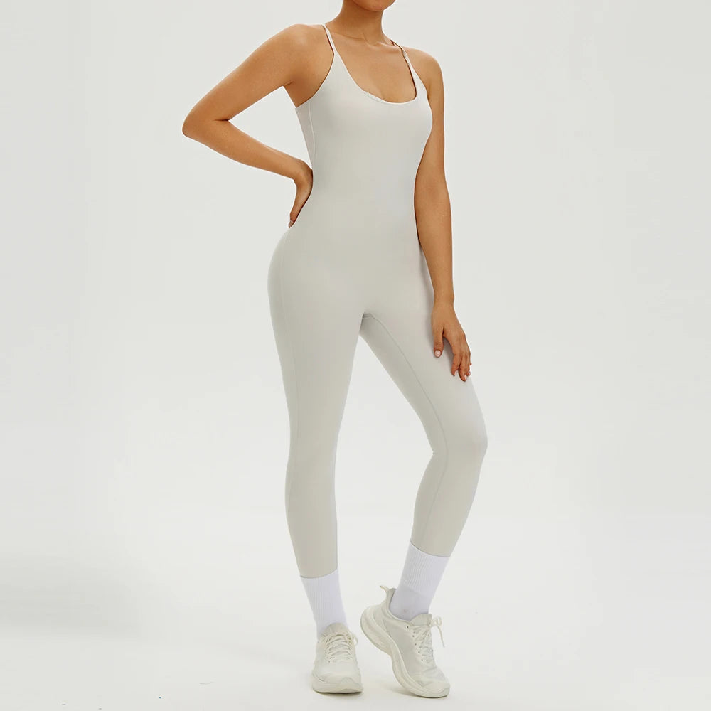 Yoga Overalls Women Tracksuit Yoga Set Jumpsuits Ribbed One Piece Fitness Rompers Sleeveless Sportswear Gym Set Workout Clothes