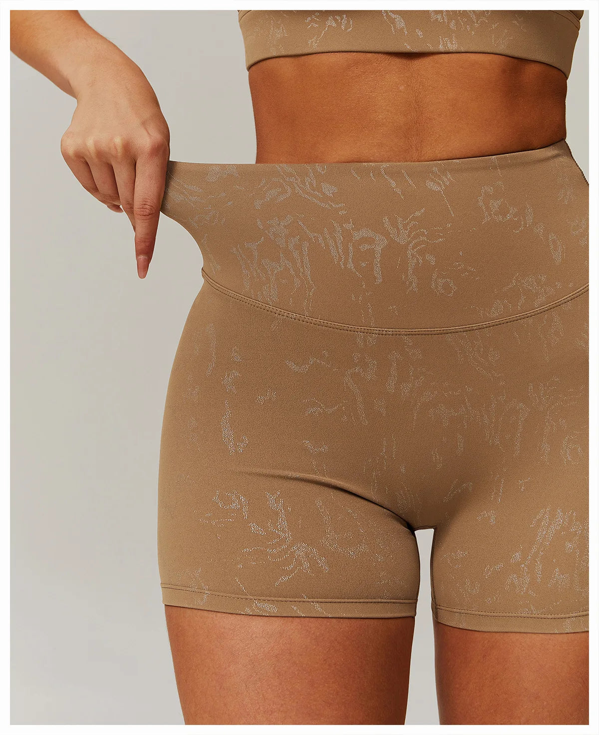 Elastic Yoga Shorts Women High Waist Tummy Control Ruched Booty Pants Printed Butt Lifting Push Up Gym Workout Compression Tight