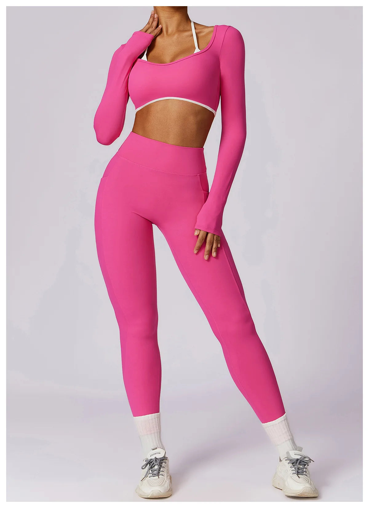 Hollowing Out Yoga Shirts For Women Long Sleeve Fitness Running Gym Clothes Workout Dry Fit Breathable High Elastic Sports Top