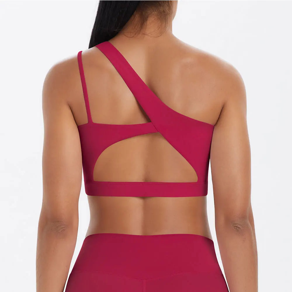 Sports Bra Women Push Up Fitness Bras One Shoulder Underwear Shockproof Yoga Bra Workout Bra Yoga Running Bra Sexy Vest