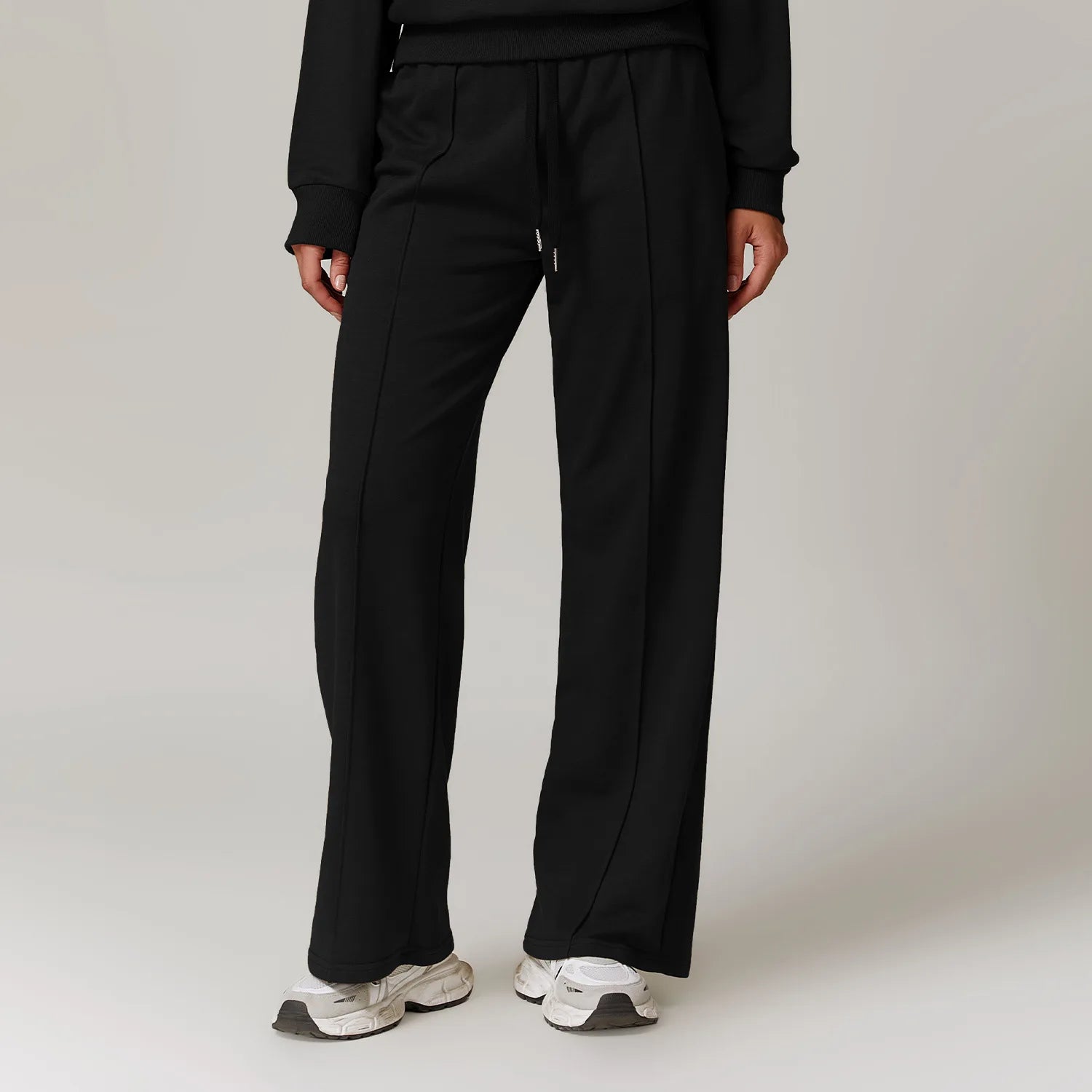 Winter High Waist Loose Fit Sports Sweatpants for Women Pocket Straight Leg Casual Pants Fitness Running Sports Pants for Women
