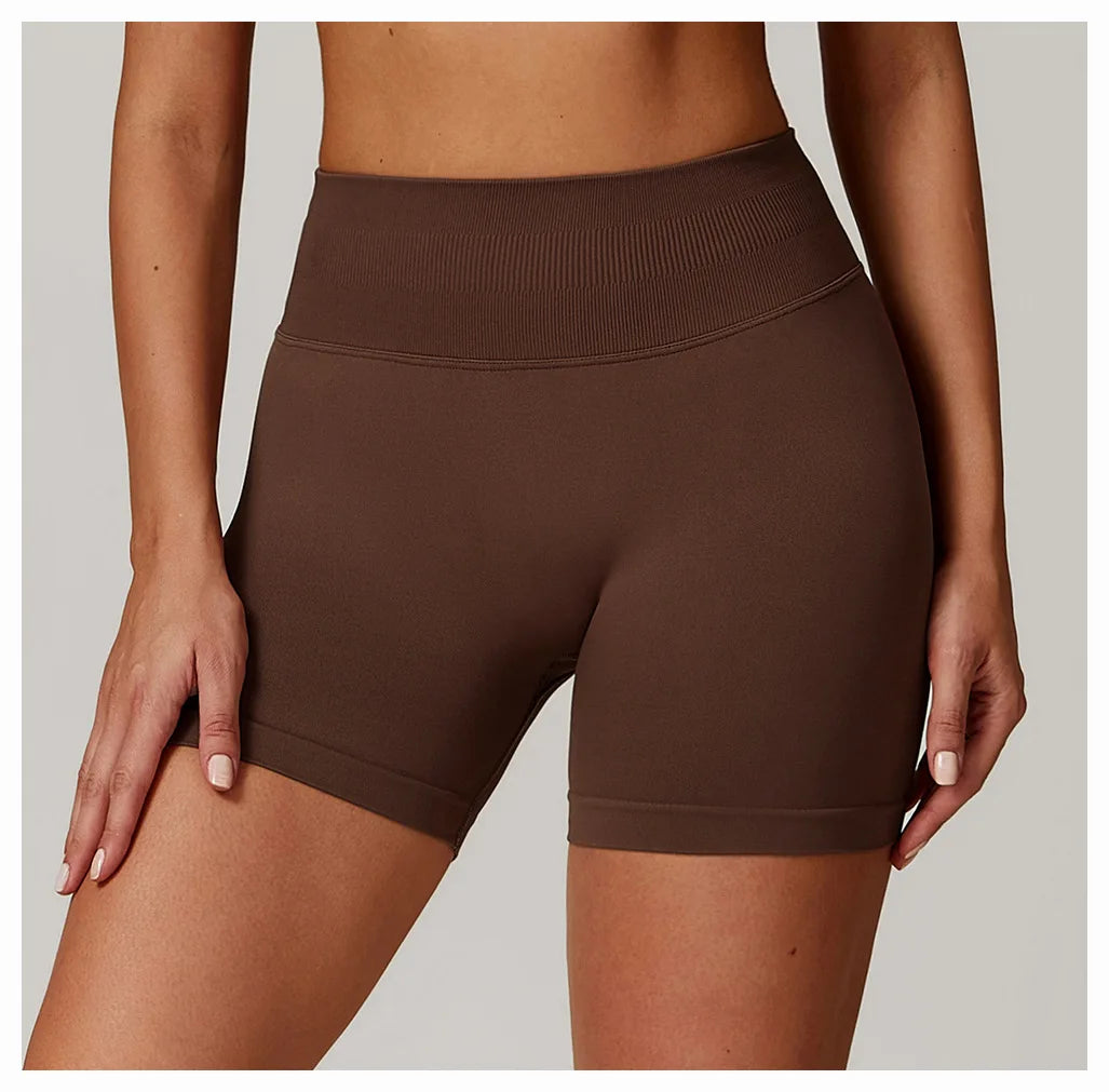 Ribbed Shorts for Women Yoga Shorts Push Up Booty Workout Gym Shorts Fitness High Waist Sports Short Seamless Women Clothing