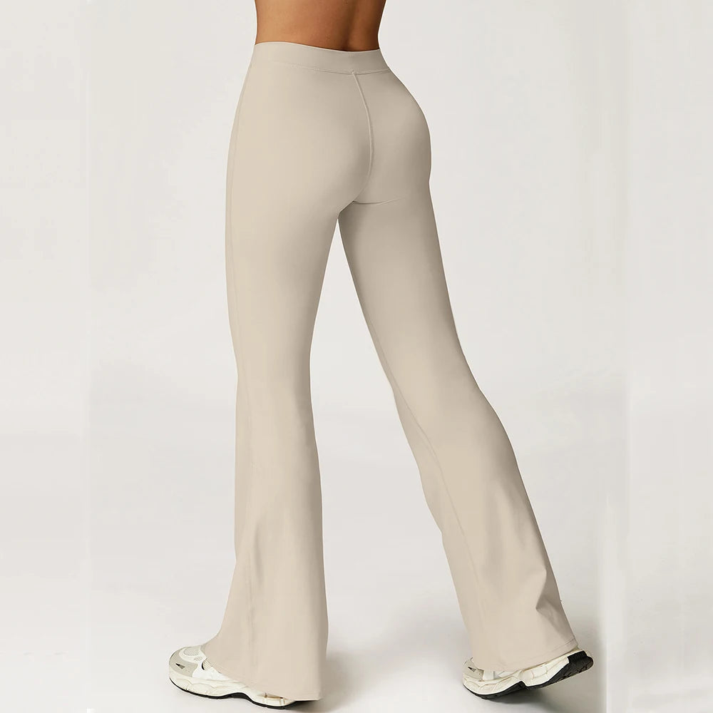 High Waist Flared Leggings Women Gym Fitness Yoga Pants Workout Runing Sport Leggings Women's Control Tummy Yoga Wide Leg Pants