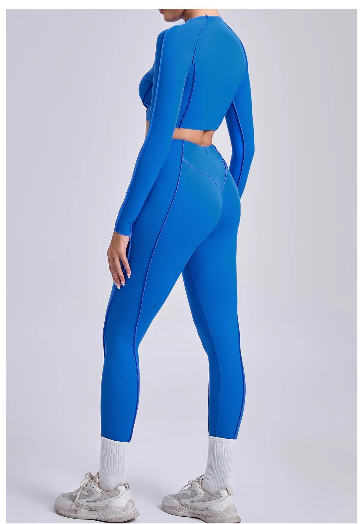 Yoga Set 2 Pieces Gym Clothes Sportswear Yoga Suits For Women Fitness Set Workout Tracksuits Sports Long Sleeved Gym Leggings