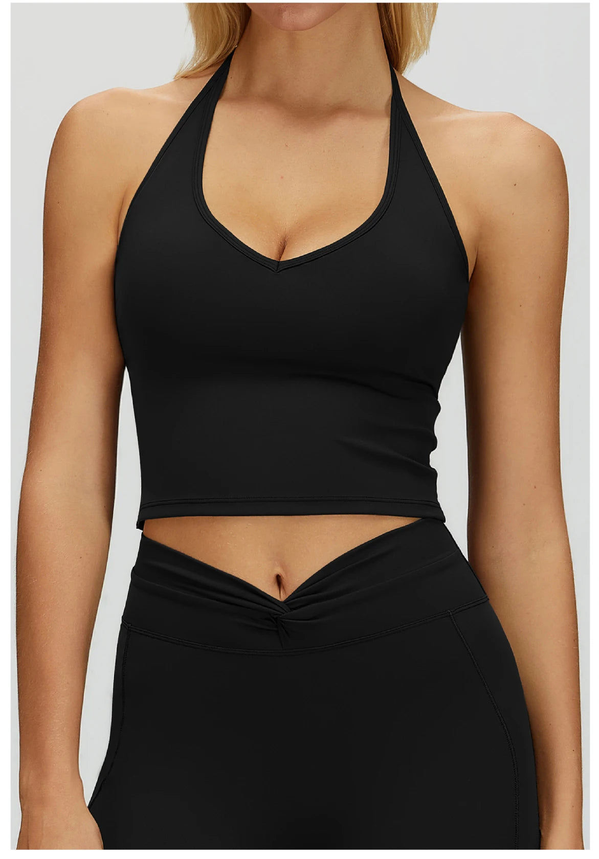 Hanging Neck Sports Underwear Fitness Backless Yoga Bra Gym Bra Removable Cups Women Workout Clothing Gym Top Halter Sport Bras