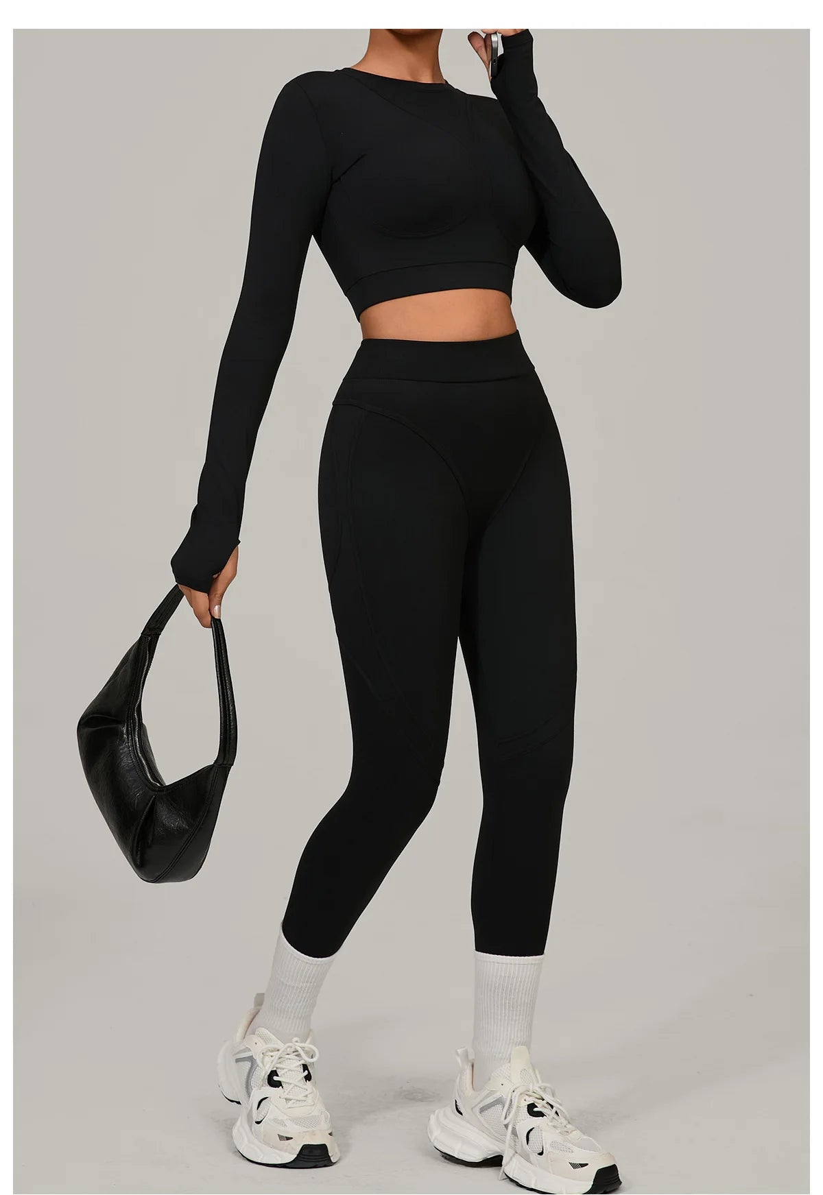 Women Tracksuit 2PCS Yoga Suit Sports Set Women Quick-Drying Gym Set Running Workout Long Sleeve Sports Shirt Yoga Clothing