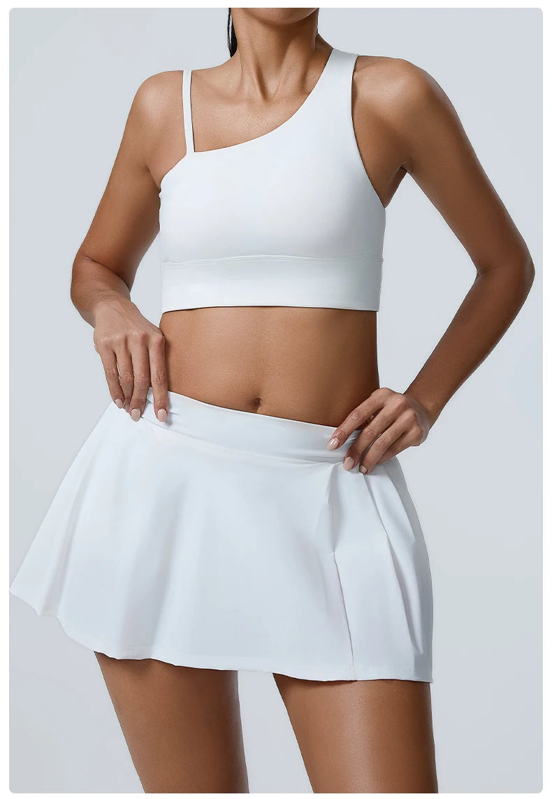 Yoga Set 2PCS Women Sport Suit Gym wear Workout Clothes Sports Crop Top Yoga Short Skirt Fitness Bra Set Breathable Gym Suits