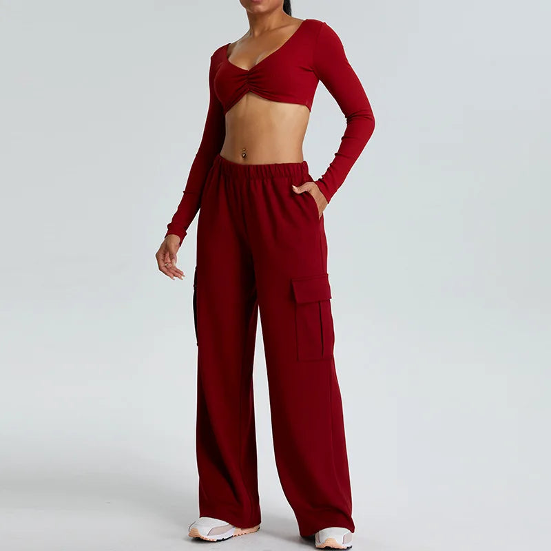 Yoga Shirts Women Crop Top Ribbed Long Sleeves Sexy Shirts for Women Yoga Sports Fitness Running Gym Clothes Push Up Workout Top