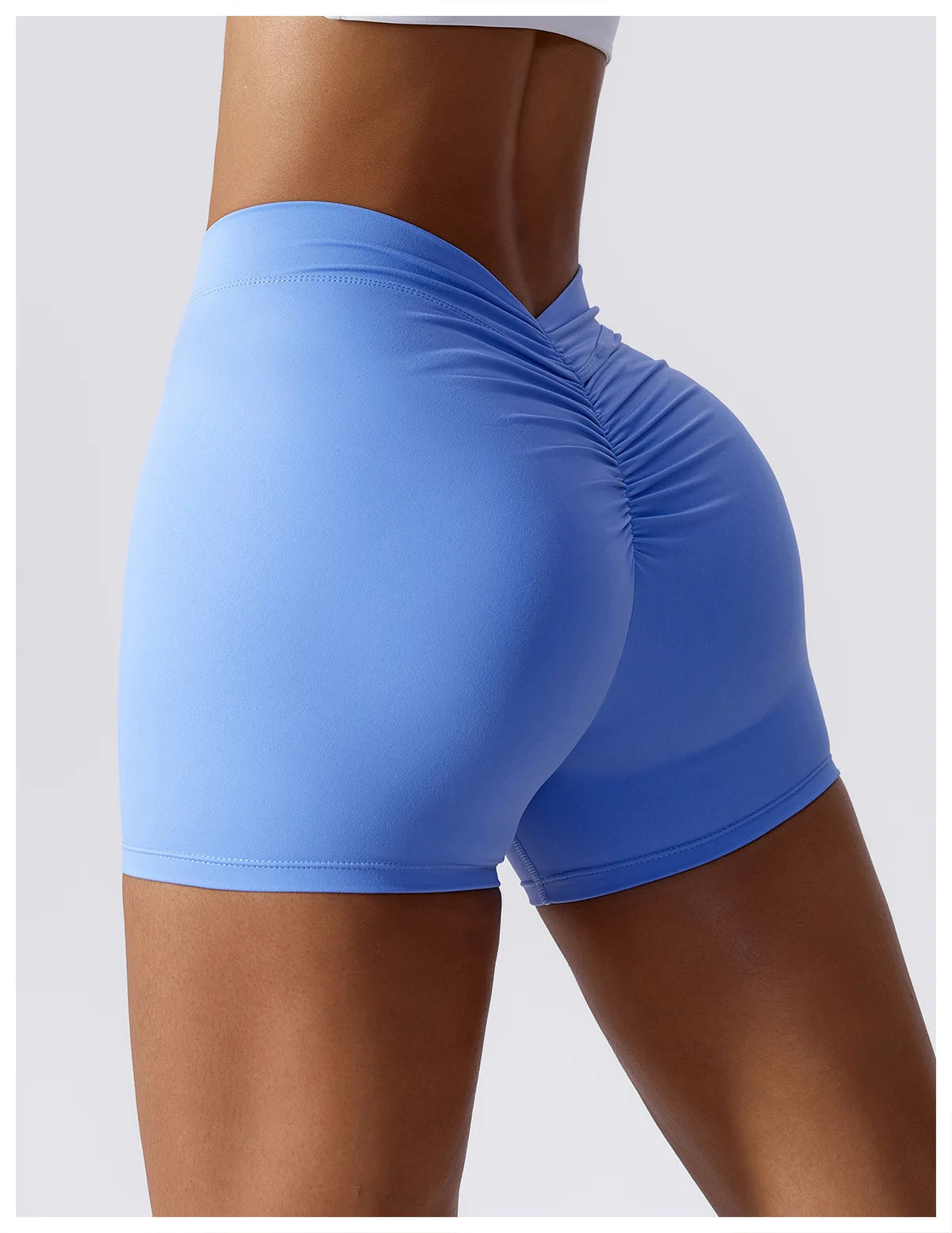 Women Yoga Shorts High Waist Scrunch Butt Lifting Comfort Fitness Gym Tights Squat Proof Naked Feel V-shaped Back Sports Shorts